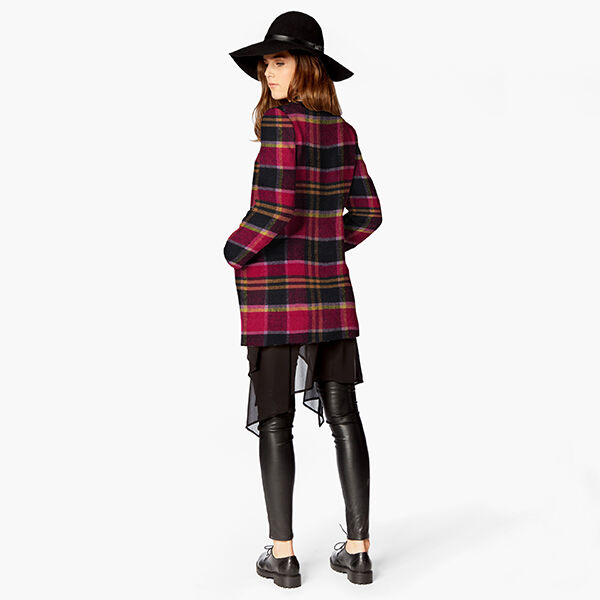Cappotto in tessuto a quadri colorati – nero/bacca,  image number 6