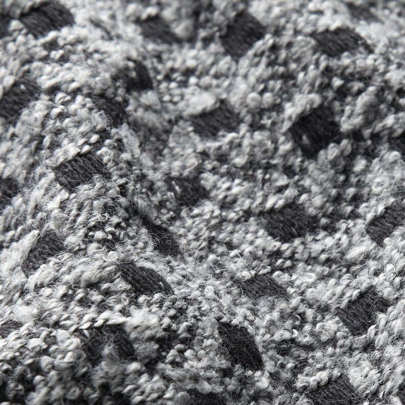 Tessuto per cappotto a quadretti – grigio chiaro/nero,  image number 3