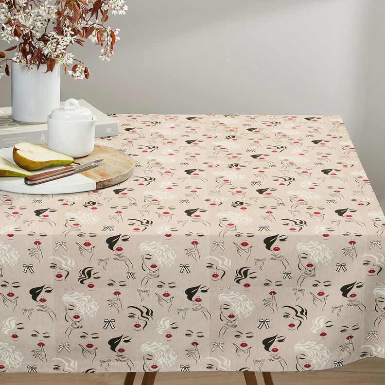 tessuto arredo mezzo panama Modelli – naturale/rosso carminio,  image number 6