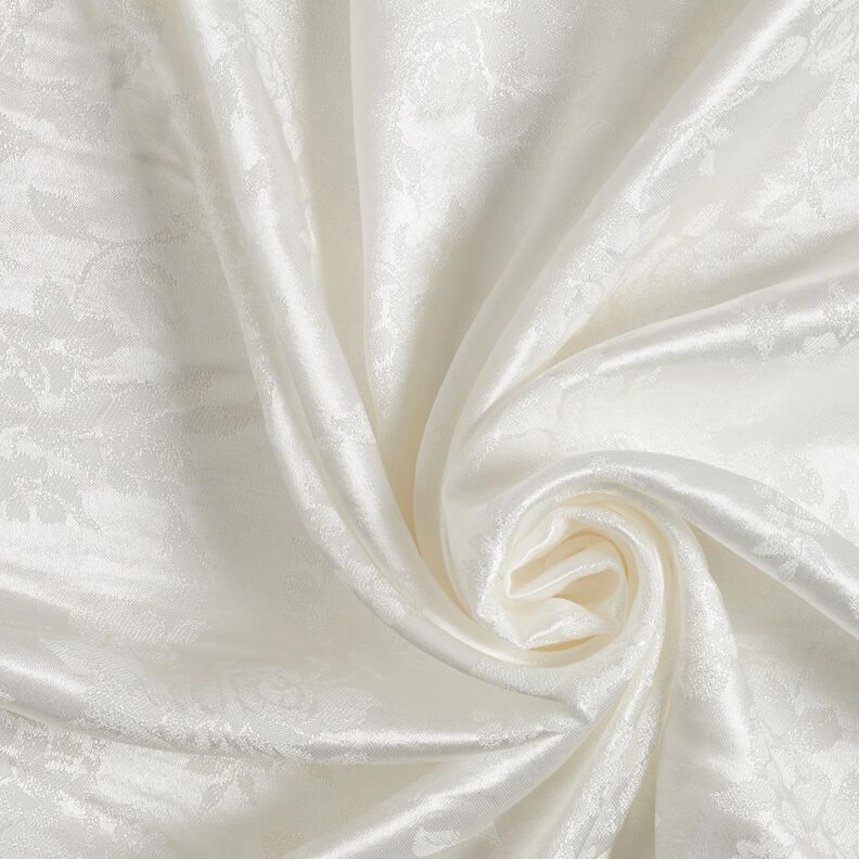 Jacquard Tessuto con rose – bianco,  image number 3