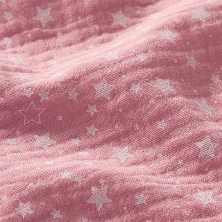 mussolina / tessuto doppio increspato stelline – rosa, 