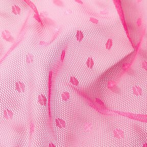 Tessuto a rete soft a pois – rosa fucsia acceso, 