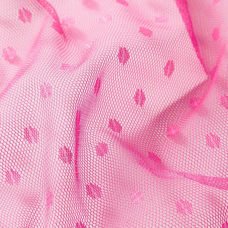 Tessuto a rete soft a pois – rosa fucsia acceso,  image number 3