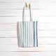 tessuto arredo mezzo panama, righe acquerello – bianco/blu,  thumbnail number 8