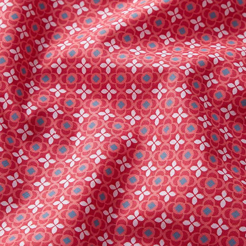tessuto in cotone cretonne motivo a piccole piastrelle – pink/aragosta,  image number 2