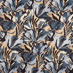Mare di fiori in raso crepe – grigio ardesia/beige, 