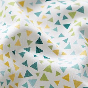 popeline di cotone, triangoli colorati – bianco, 