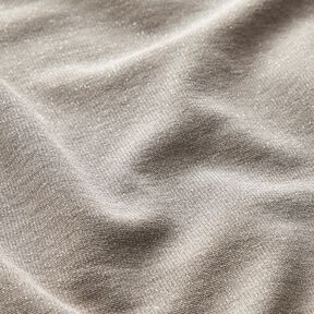 Tessuto jacquard glitterato melange – beige/argento effetto metallizzato, 