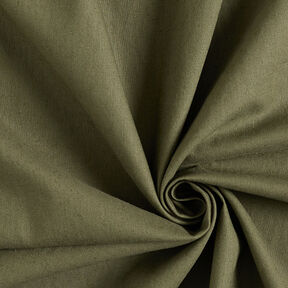misto cotone-lino tinta unita – verde oliva scuro, 