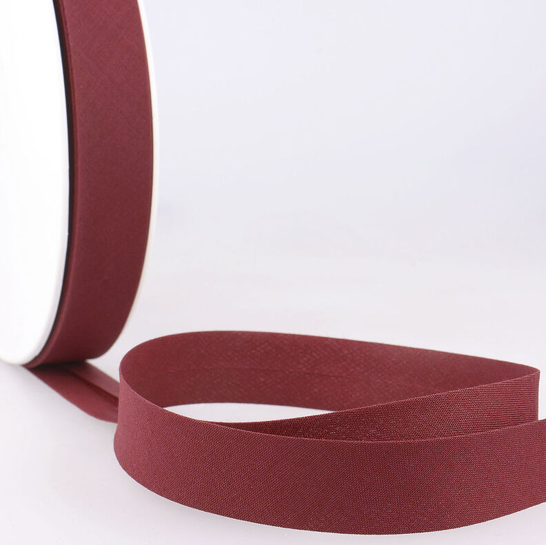 Nastro in sbieco Polycotton [20 mm] – rosso Bordeaux,  image number 1