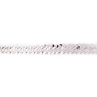 Bordino con paillette elastico [20 mm] – argento effetto metallizzato, 