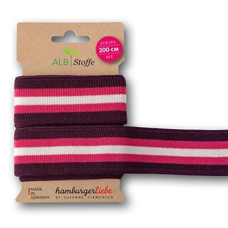 nastri jacquard bio Stripe Me College [200 cm | 3,5 cm ] | Albstoffe  – lillà/pink, 