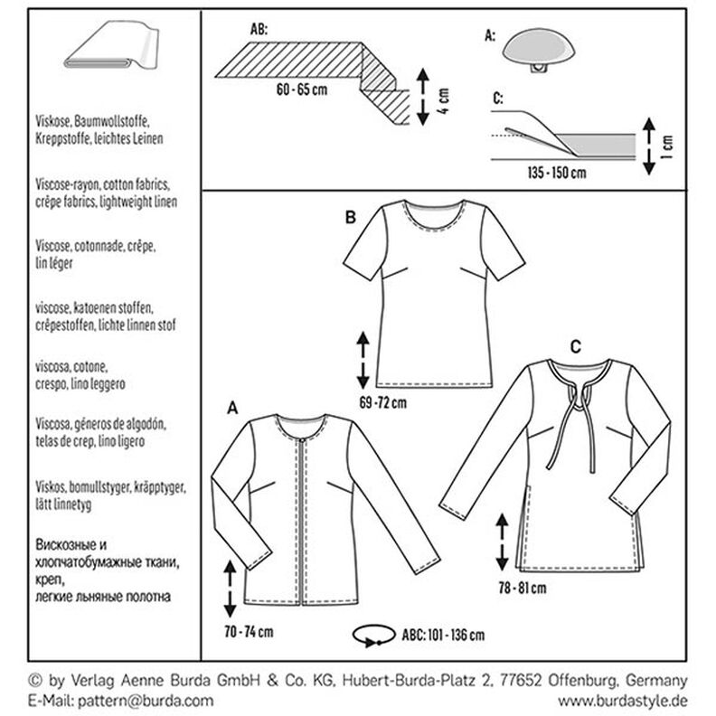 giacca / maglietta, Burda 6610,  image number 6