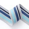 nastro elastico Glitter [ 4 cm ] – argento/azzurro,  thumbnail number 1