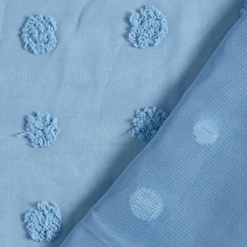 Chiffon dobby a pois grandi – blu brillante,  image number 4