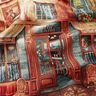 taglio di tessuto arredo gobelin Bistrò francese – blu/terracotta,  thumbnail number 2
