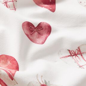 jersey di cotone Cuori ad acquerello stampa digitale – avorio/malva, 