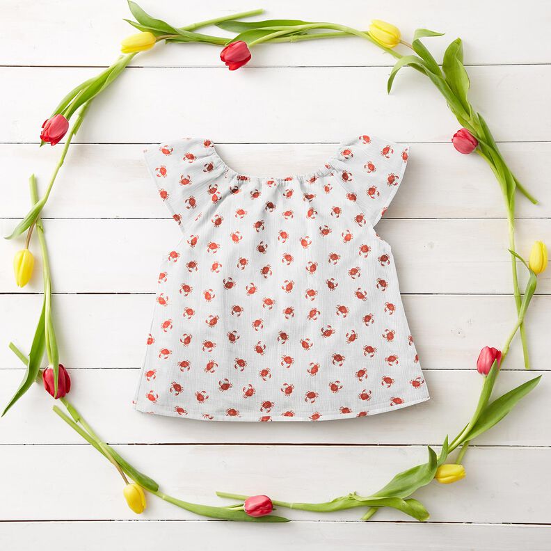 GOTS mussolina / tessuto doppio increspato Granchi | Poppy Fabrics – avorio,  image number 7