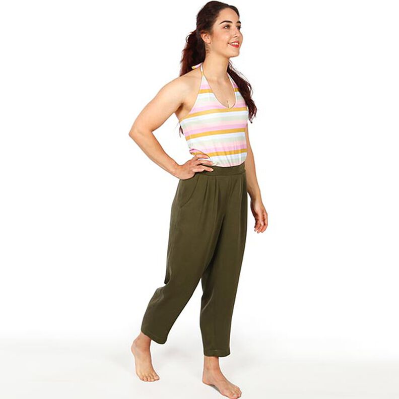 FRAU GUSTA Pantalone a forma di uovo con pinces sull'elastico in vita | Studio Schnittreif | XS-XXL,  image number 6