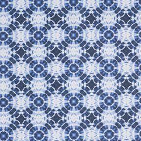 tessuto arredo tessuti canvas Cerchi batik – indaco/bianco, 