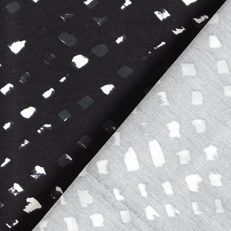 Pantalone in tessuto elasticizzato a pois astratti – nero-azzurro/bianco, image number 4