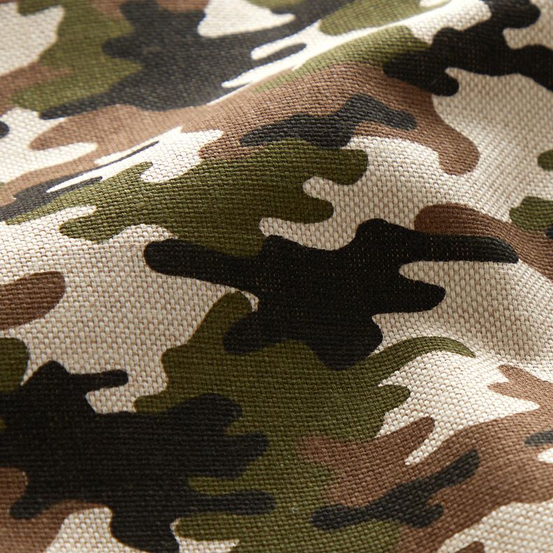 tessuto arredo mezzo panama Camouflage – naturale/verde oliva scuro,  image number 2