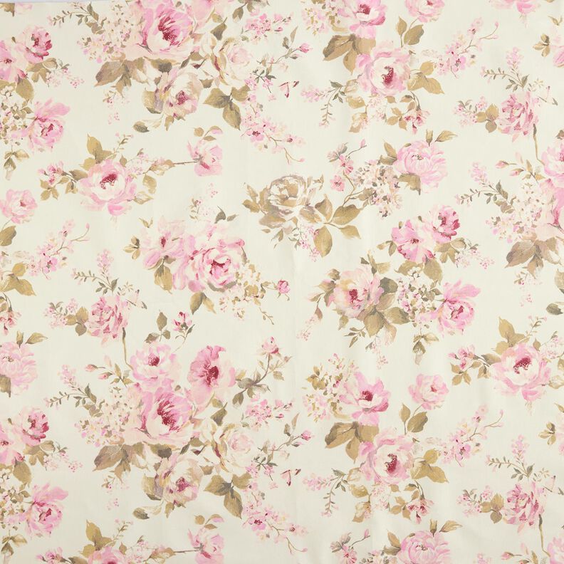 cotone rivestito Petali di rosa – crema,  image number 1