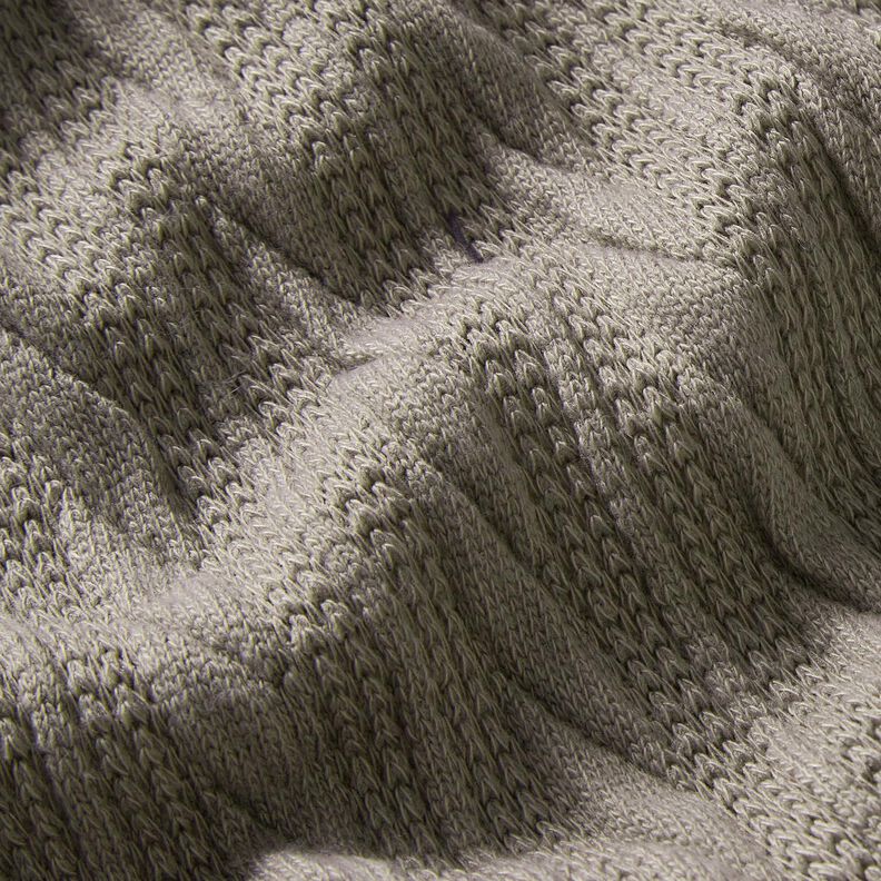 maglia cloqué Motivo a treccia – grigio seta,  image number 2