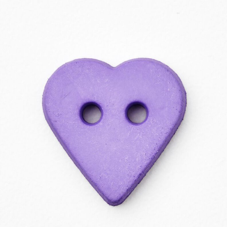 Bottone a forma di cuore [Ø 15 mm] – lavanda,  image number 1