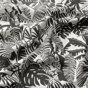 tessuto arredo mezzo panama Giungla – naturale/nero, 
