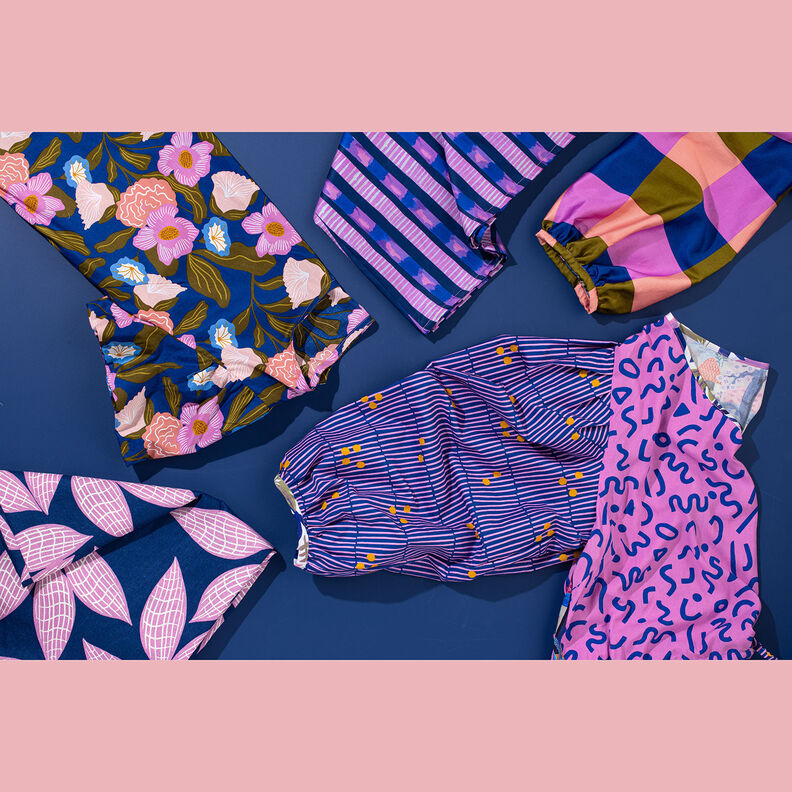 Satin in cotone a strisce | Nerida Hansen – blu marino/pink,  image number 6