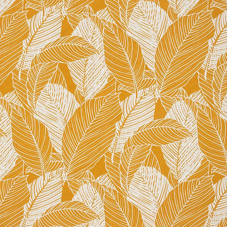 tessuto arredo tessuti canvas grandi foglie – giallo curry, image number 1