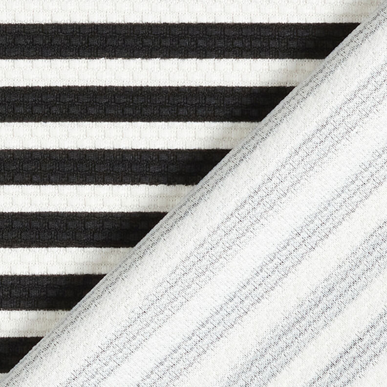 Maglia con struttura jacquard a righe trasversali – bianco/nero,  image number 4