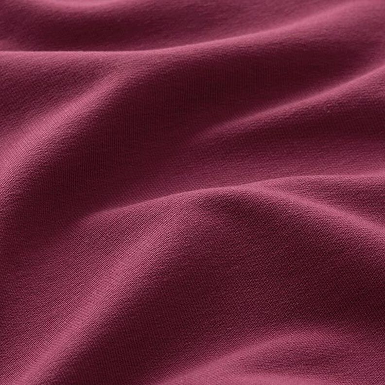 French terry leggero tinta unita – rosso Bordeaux, image number 4