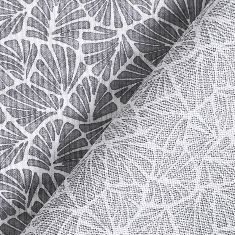 cotone rivestito Mini foglie astratte – grigio/bianco,  image number 5