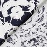 misto lino viscosa Fiori astratti – bianco/blu notte,  thumbnail number 4