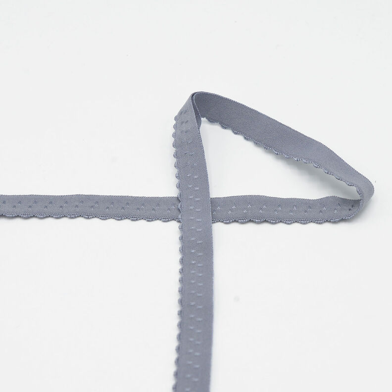 Fettuccia elastica per bordi in pizzo [20 mm] &ndash; grigio,  image number 1
