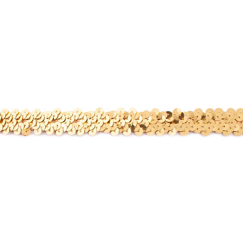 Bordino con paillette elastico [20 mm] – oro effetto metallizzato,  image number 1
