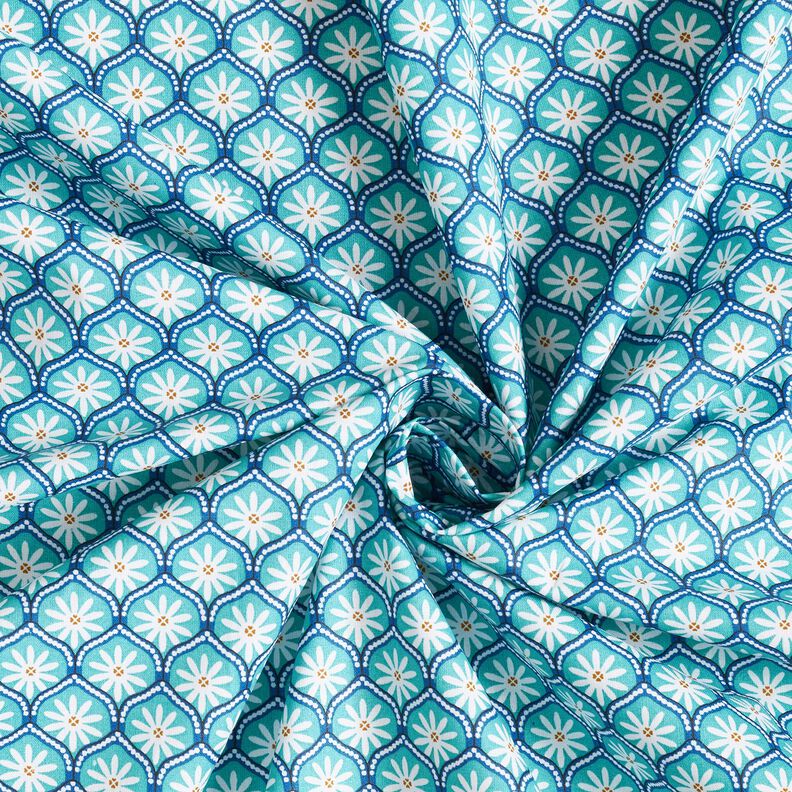 cotone rivestito mattonelle a fiori – azzurro/bianco,  image number 3