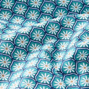 cotone rivestito mattonelle a fiori – azzurro/bianco, 