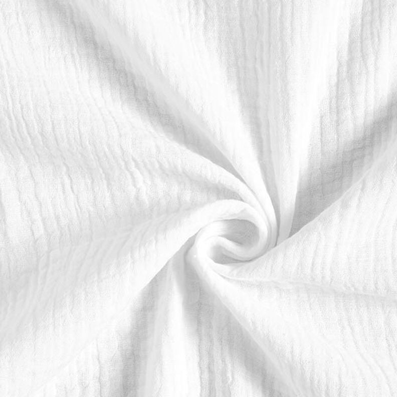 GOTS mussolina / tessuto doppio increspato | Tula – bianco,  image number 1