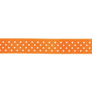 nastro in satin, pois - arancione neon/bianco, 