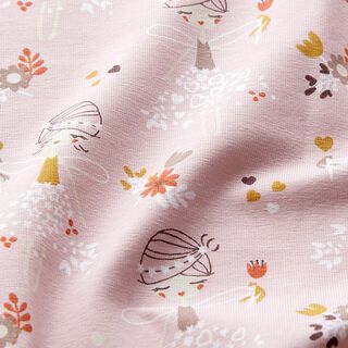 jersey di cotone Fatina dei fiori – rosé, 