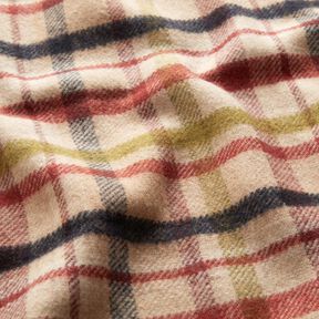 Tessuto per cappotto double face, motivo a quadri – beige/marrone, 