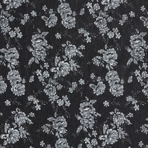 chambray piccole rose – nero/bianco, 