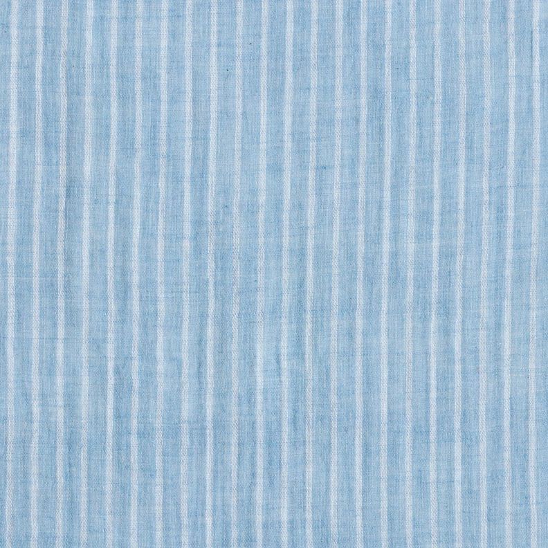 mussolina / tessuto doppio increspato Righe tinte in filo | Poppy Fabrics – blu brillante/bianco,  image number 1