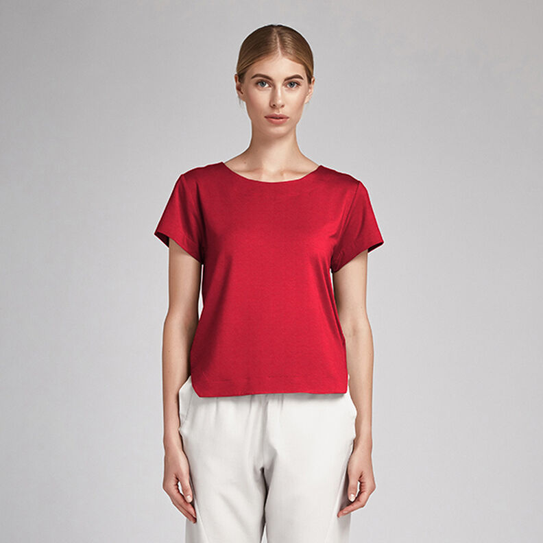 batista di cotone tinta unita – rosso,  image number 5