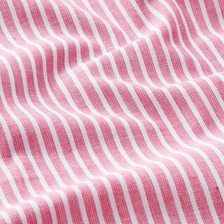 cotone misto lino, righe longitudinali – pink/bianco, 