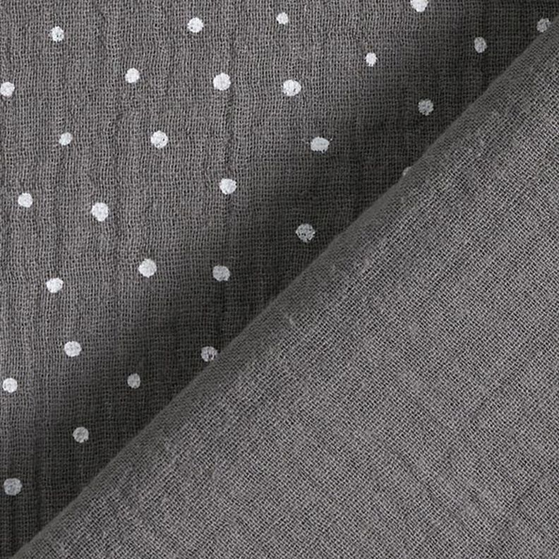mussolina / tessuto doppio increspato piccoli pois – grigio ardesia/bianco,  image number 4