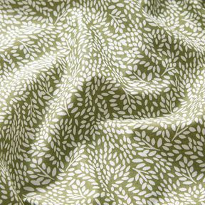 tessuto in cotone cretonne Mini foglie – cachi chiaro/bianco, 